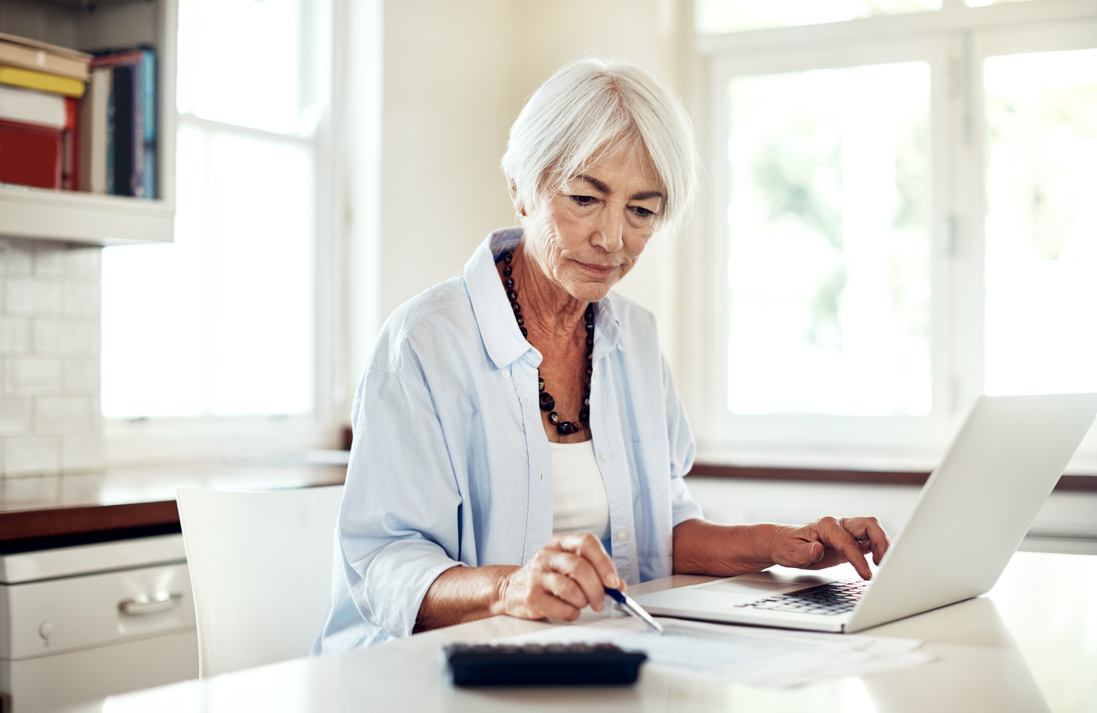 elderly woman on computer